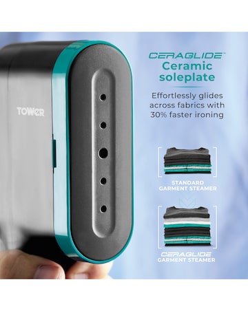 Tower 1400W Digital Garment Steamer- Teal