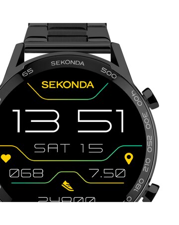 Sekonda Active Plus Smart Watch - Black Alloy Case & Stainless Steel Bracelet