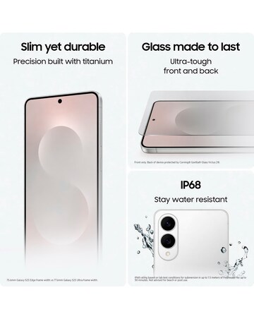 Samsung Galaxy S25 Edge 256GB Silver & Samsung Galaxy Buds3 White Bundle