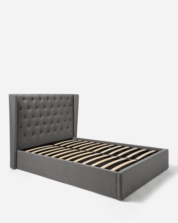 Allegra Winged Fabric Ottoman Bed with 3 Layer Memory Foam Hybrid Mattress