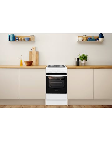 Indesit Cloe IS5G1KMW Gas Single 50cm Cooker White + Installation