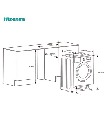 Hisense 3 Series WF3M841BWI Integrated 8kg Washing Machine 1400 rpm White