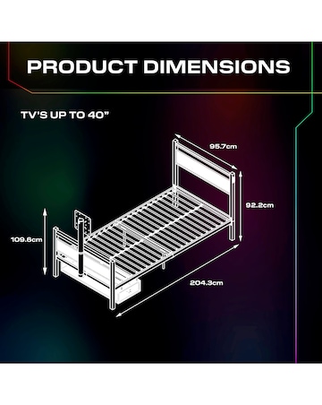 X Rocker Basecamp RGB Single Bed - Black