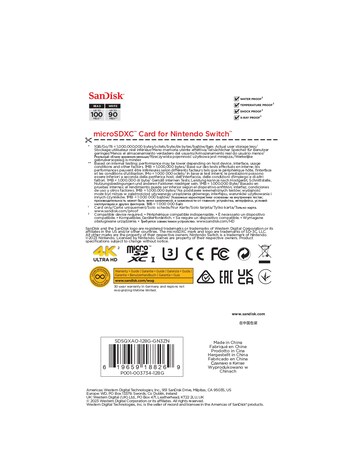 SanDisk 100MB/s microSDXC card for Nintendo Switch - 128GB