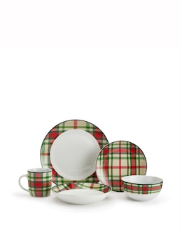 Waterside Tartan 30 Piece Dinner Set
