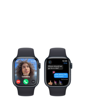 Apple Watch Series 9 Cellular 41mm Midnight Aluminium Case, Sport Band - M/L