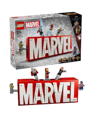 LEGO Marvel: MARVEL Logo & Minifigures Collectible, Buildable Set 76313