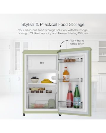 Swan SR11035GNE Retro Under Counter Fridge 90L - Green