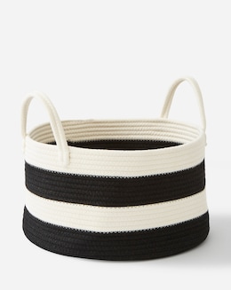 Storage Basket Black &amp; White Stripes
