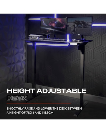 X Rocker Ascend Height Adjustable Desk Black