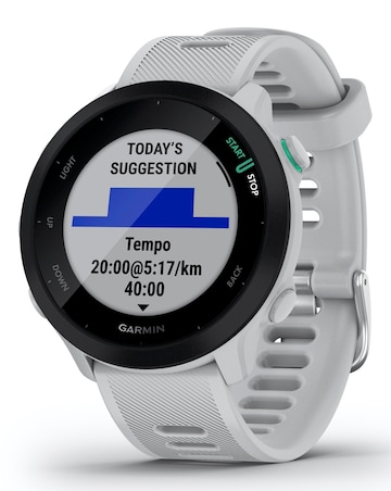 Garmin Forerunner 55 GPS Running Smart Watch - White