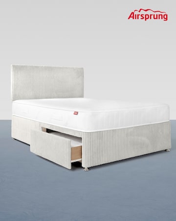 Airsprung Jumbo Cord 2 Drawer Divan Set with Mattress and Headboard