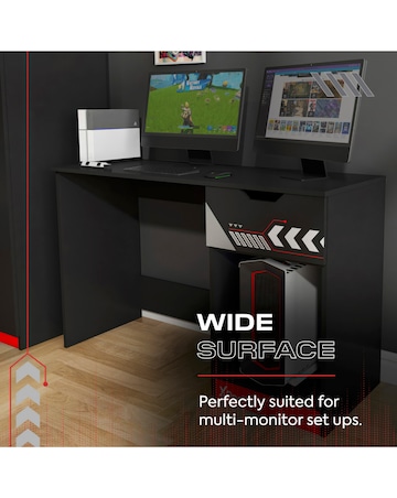 Octane Gaming Desk with Drawer - Red