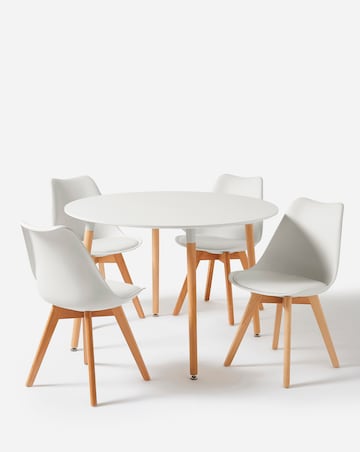 Frankfurt Round Dining Table & 4 Chairs