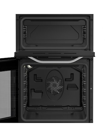 Hotpoint HDE5VDCW 50cm Electric Double Cooker with Ceramic Hob - White