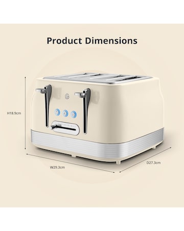 Swan Retro Revive 4 Slice Toaster Cream