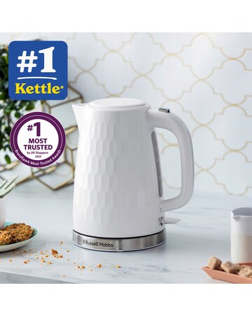 Russell Hobbs 26050 Textured Honeycomb White Kettle