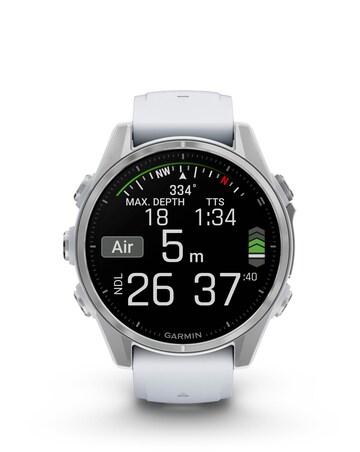 Garmin Fenix 8 43mm Amoled Smart Watch - Silver with Whitestone Silicone Band
