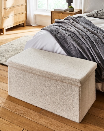 Teddy Boucle Foldable Storage Ottoman