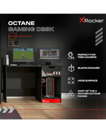 Octane Gaming Desk with Drawer - Red
