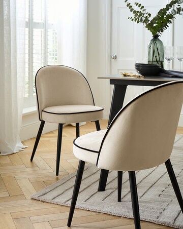 Joanna Hope Camille Contrast Pipe Pair of Dining Chairs