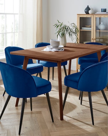 Oslo Dining Table with 6 Emilie Velvet Chairs