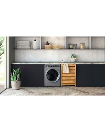 Hotpoint H899ADSGPOWERUK, 9kg, 1400rpm Washing Machine - Silver + Installation