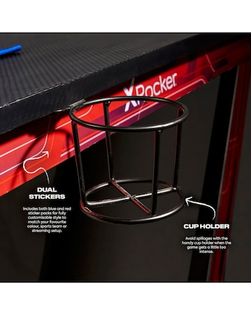 X Rocker Ocelot Gaming Desk & Saturn Junior Gaming Chair Bundle - Blue