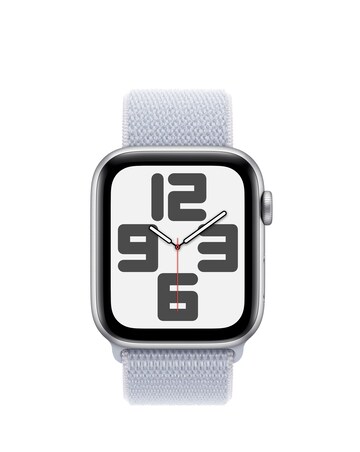 Apple Watch SE GPS 44mm Silver Aluminium Case with Blue Cloud Sport Loop