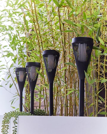 4 Urbane Flaming Stake Lights