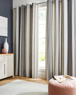 Fusion Whitworth Stripe Eyelet Curtains