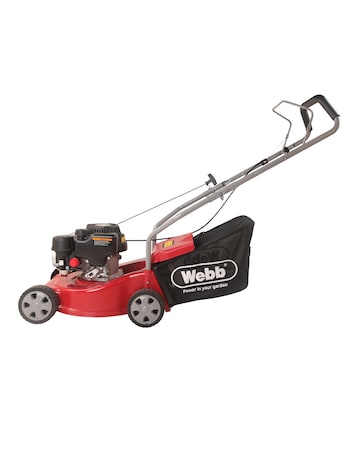 Webb Dynamic 39cm Hand Push Petrol Lawnmower with Polydeck