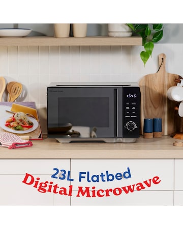 Russell Hobbs 23 Litre Black Flatbed Digital Microwave