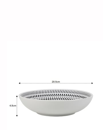 Waterside White Pad Print 16 Piece Dinner Set