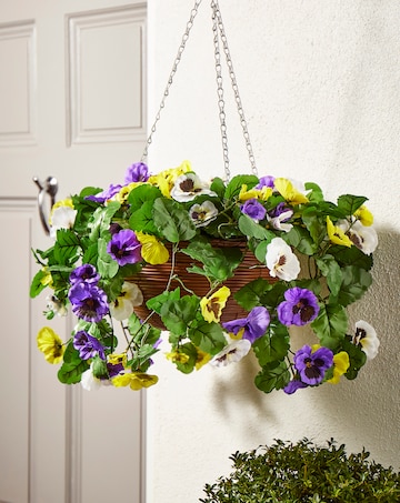 Artificial Pansy Hanging Basket