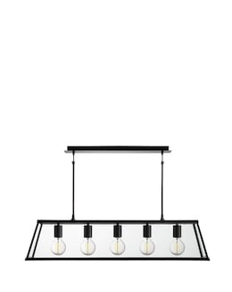 5 Light Matt Black Ceiling Bar Pendant