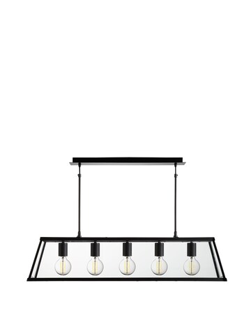 5 Light Matt Black Ceiling Bar Pendant