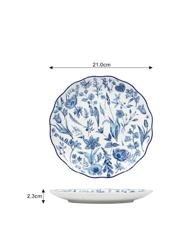 Waterside 16 Piece Blue Floral Dinner Set