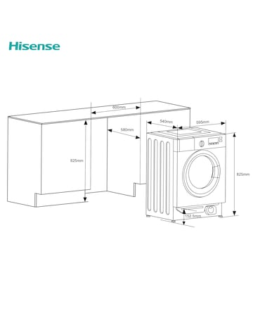 Hisense 3 Series WF3M741BWI Integrated 7kg Washing Machine 1400rpm White