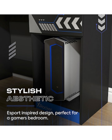 Octane Gaming Desk with Drawer - Blue