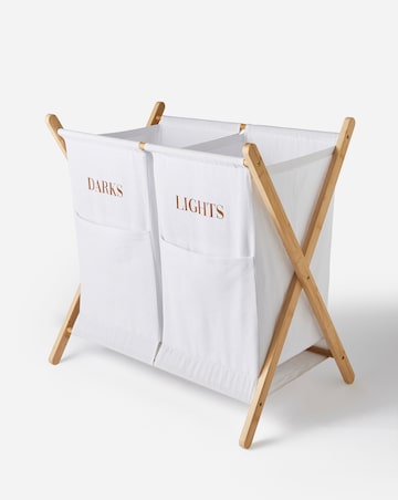 Cream Split Laundry Hamper