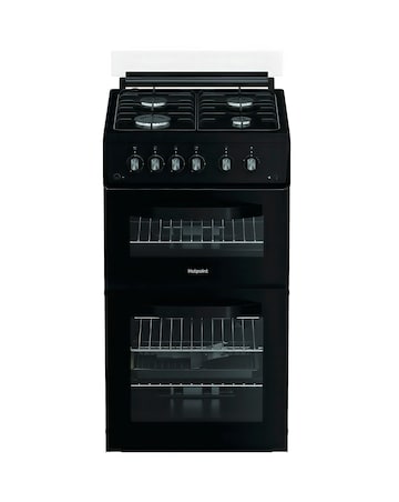 Hotpoint HDG5GCB 50cm Gas Double Cooker - Black