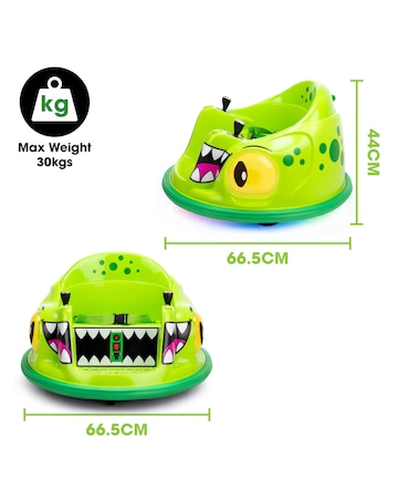 Xootz Kids Electric Dinosaur Bumper Car Ride-On - Green