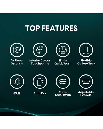 Hisense HV16CUK Fully Integrated Full Size Dishwasher 16 Place Settings Black