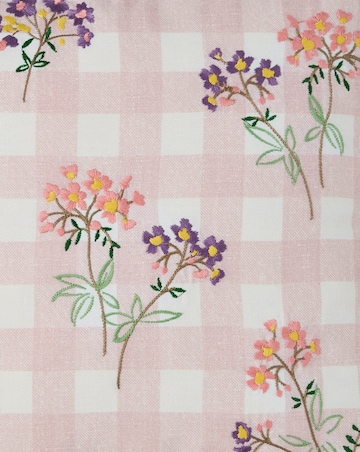 Willow Embroidered Checked Cushion