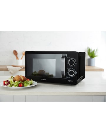 Tower Kettle, 2 Slice Toaster & Microwave Bundle Black