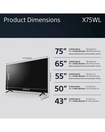 Sony Bravia KD43X75WLPU 43in Smart 4K Ultra HDR LED TV with Google TV