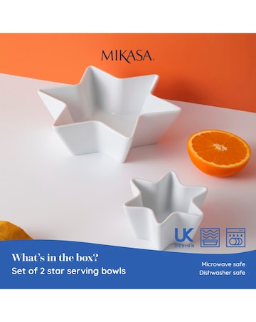 Mikasa Set of 2 Star Bowls