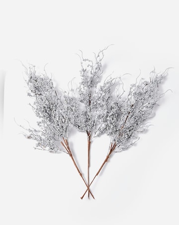 Silver Berry Stems - Set of 3