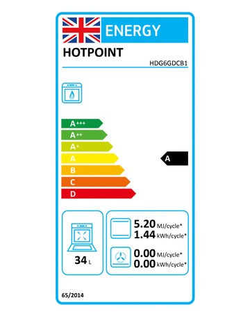 Hotpoint HDG6GDCB1 60cm Gas Double Cooker with Glass Lid - Black + Install